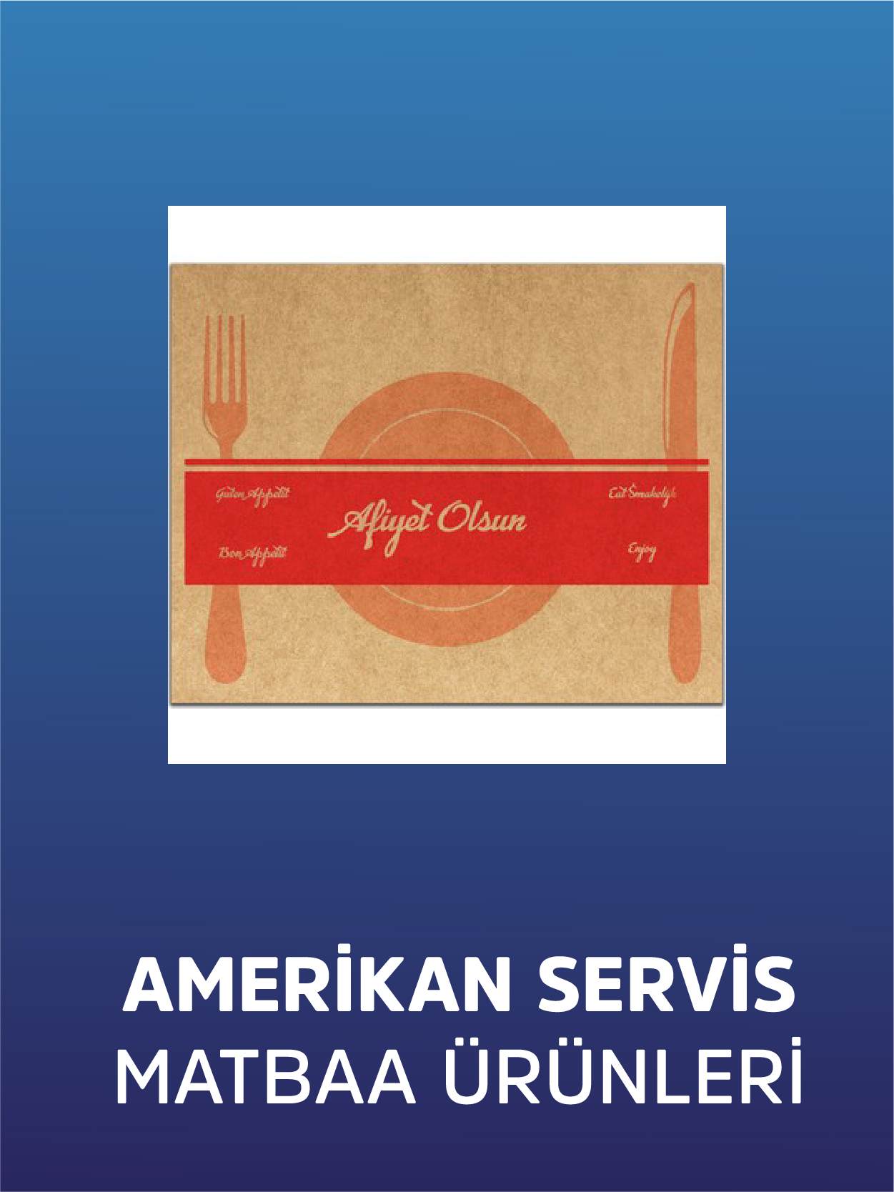 Restoran Amerikan Servis Kağıtları